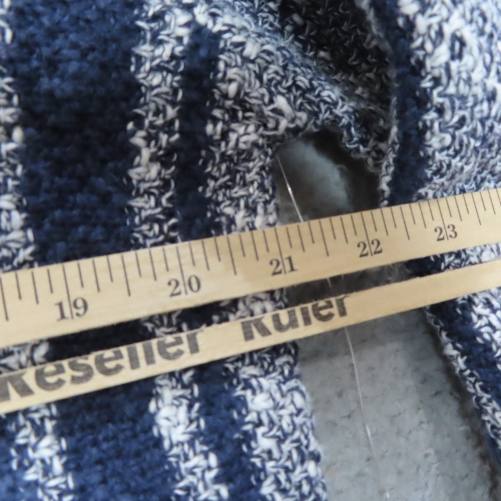 Lucky Brand Mens Baja Hooded Sweater Navy Blue White Striped Medium NEW - Picture 12 of 15